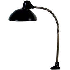 1930s Bauhaus 6740 Black Kaiser Idell Industial Clamp Task Lamp