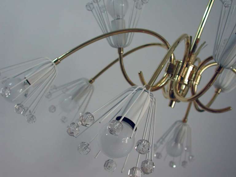 Mid-Century Modern 1950s Emil Stejnar Nine-Arm Chandelier Ceiling Lamp for Nikoll Vienna
