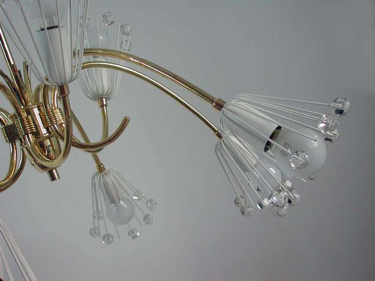 Austrian 1950s Emil Stejnar Nine-Arm Chandelier Ceiling Lamp for Nikoll Vienna