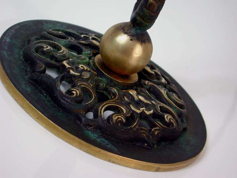 Art Deco 1930s French Bronze Serpent Pocket Watch Stand Lamp Combo 2