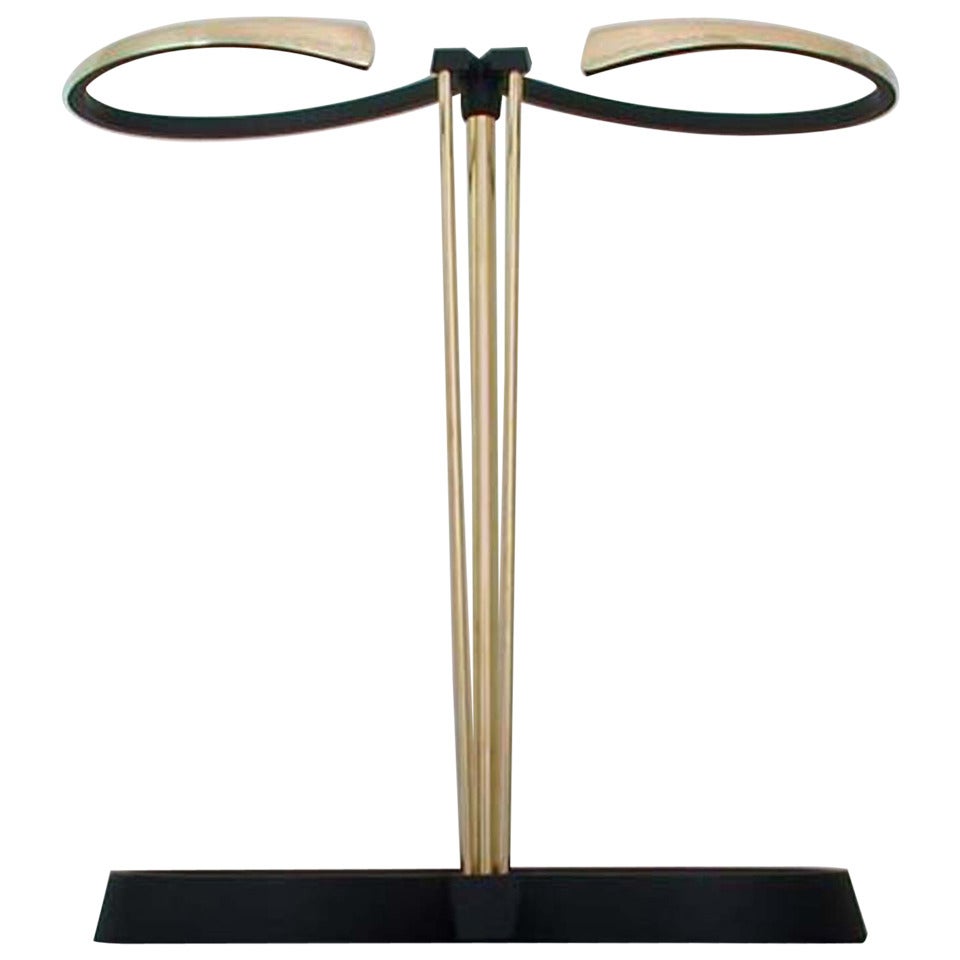 1950s Brass and Cast Iron Umbrella Stand in the Manner of Walter Bosse