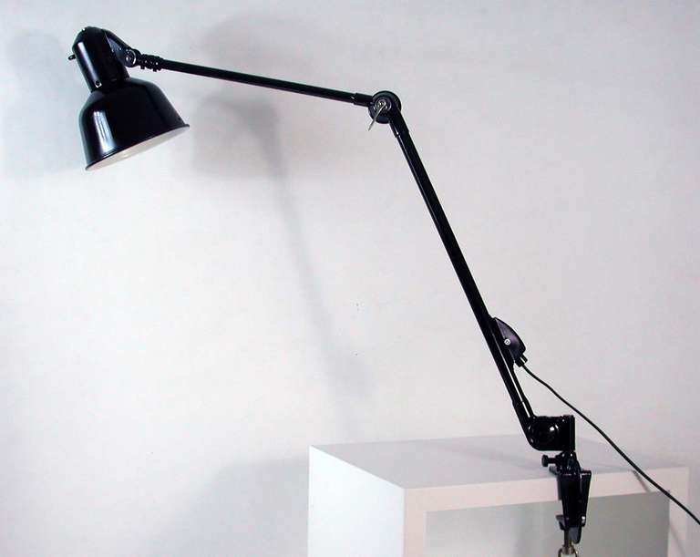 German 1930s Bauhaus Architects Industrial Work Lamp Task Lamp by SIS