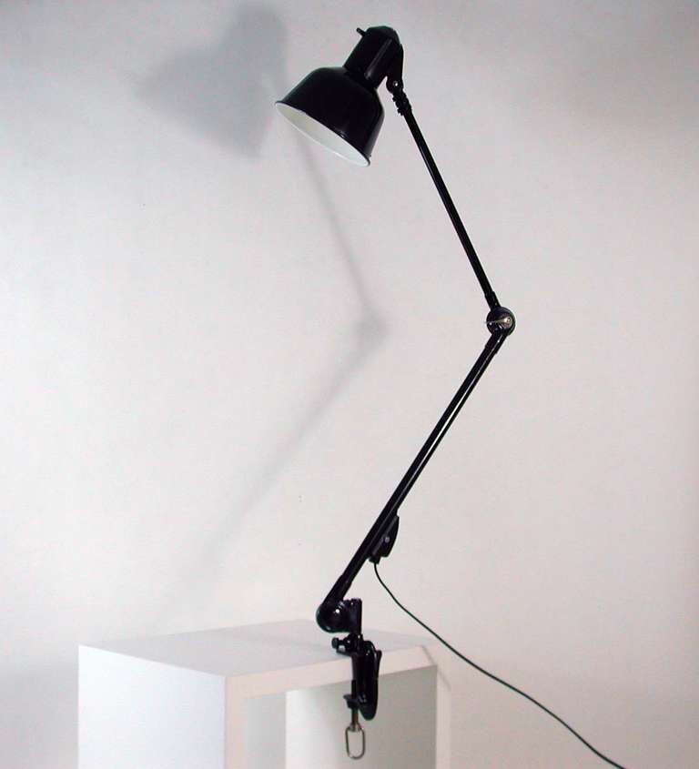 Lacquered 1930s Bauhaus Architects Industrial Work Lamp Task Lamp by SIS