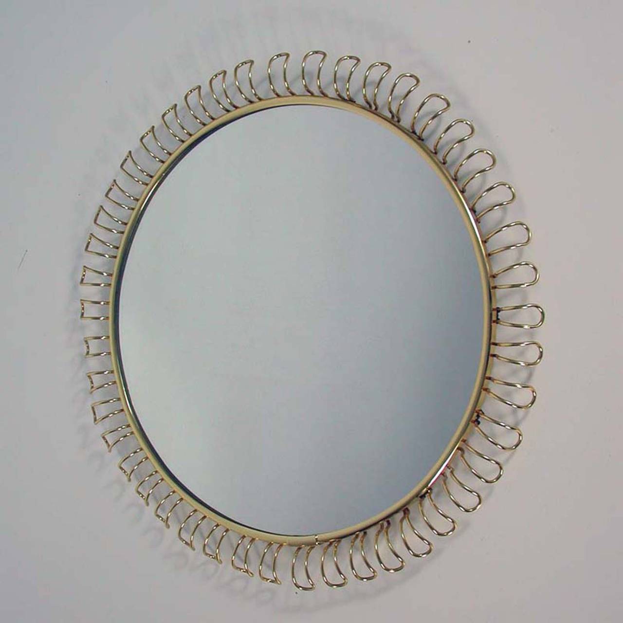 1950s Brass Loop Wall Mirror in the Manner of Josef Frank 2