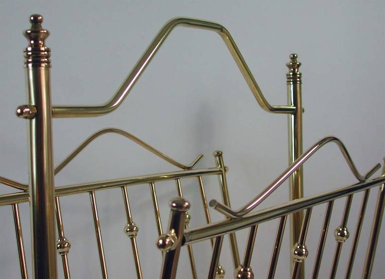 Mid-20th Century French 1950s Brass Magazine News Rack in the Manner of Maison Charles