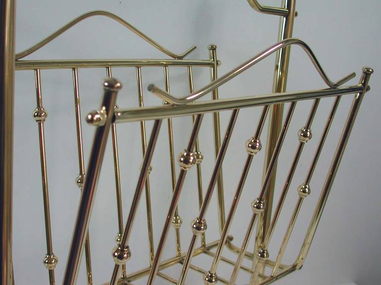 French 1950s Brass Magazine News Rack in the Manner of Maison Charles 3