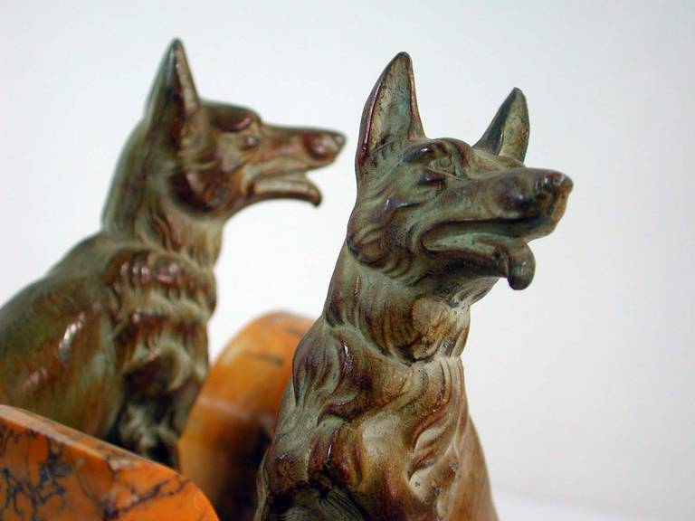 Art Deco French Bookends German Shepherd Dogs in the Manner of Calvin 2