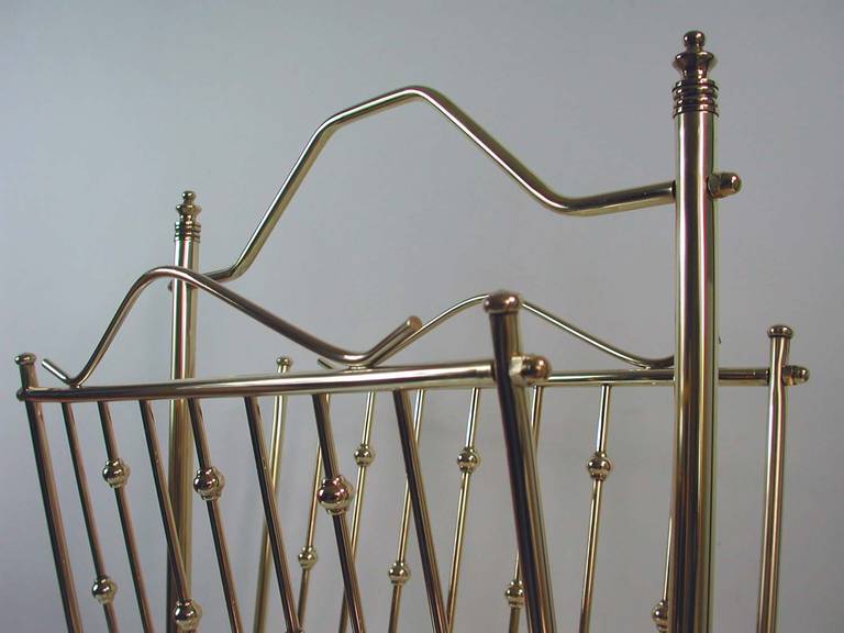 French 1950s Brass Magazine News Rack in the Manner of Maison Charles 4