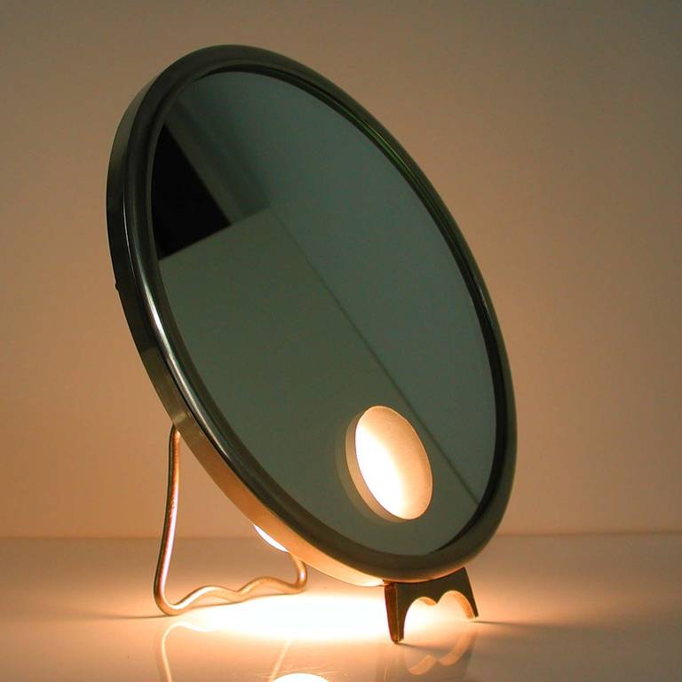 French Art Deco Illuminated Vanity Mirror Le Mirophar by Brot 1