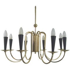 1950s Italian Eight-Arm Sputnik Brass Chandelier in the Manner of Stilnovo 3