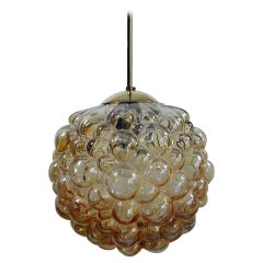 Large Bubble Amber Pendant by Helena Tynell for Limburg, 1960s