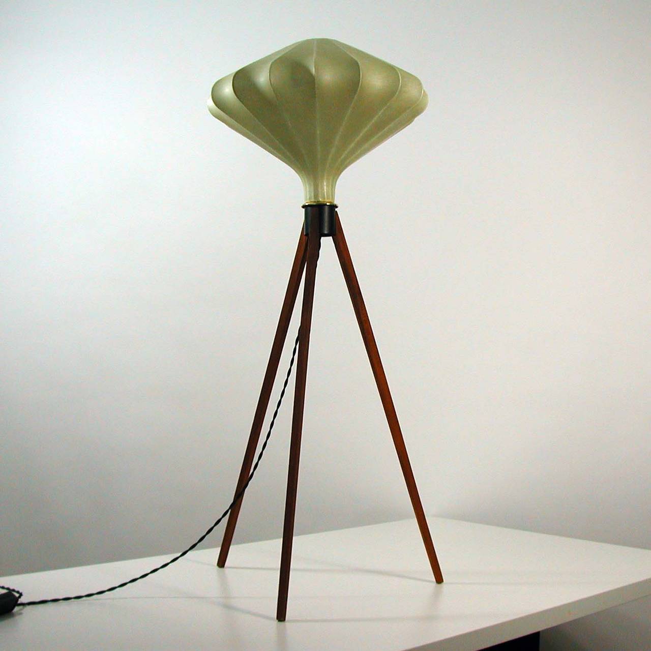 1960s Danish Modern Tripod Teak and Cocoon Floor Lamp Castiglioni Style 5