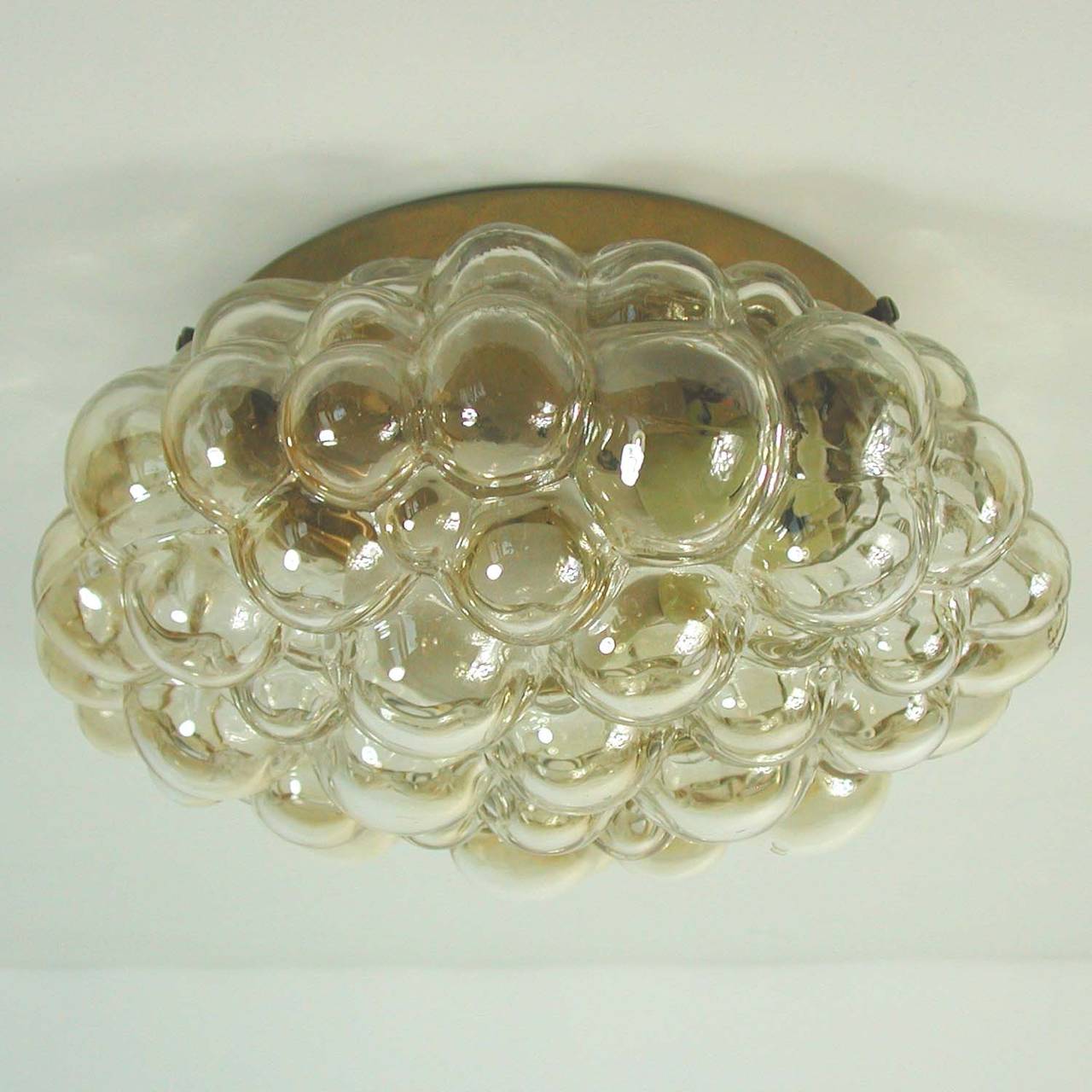 Amber Bubble Glass Flush Mount Sconce by Helena Tynell for Limburg 1960s In Excellent Condition In NUEMBRECHT, NRW