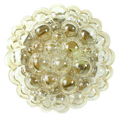 Amber Bubble Glass Flush Mount Sconce by Helena Tynell for Limburg 1960s