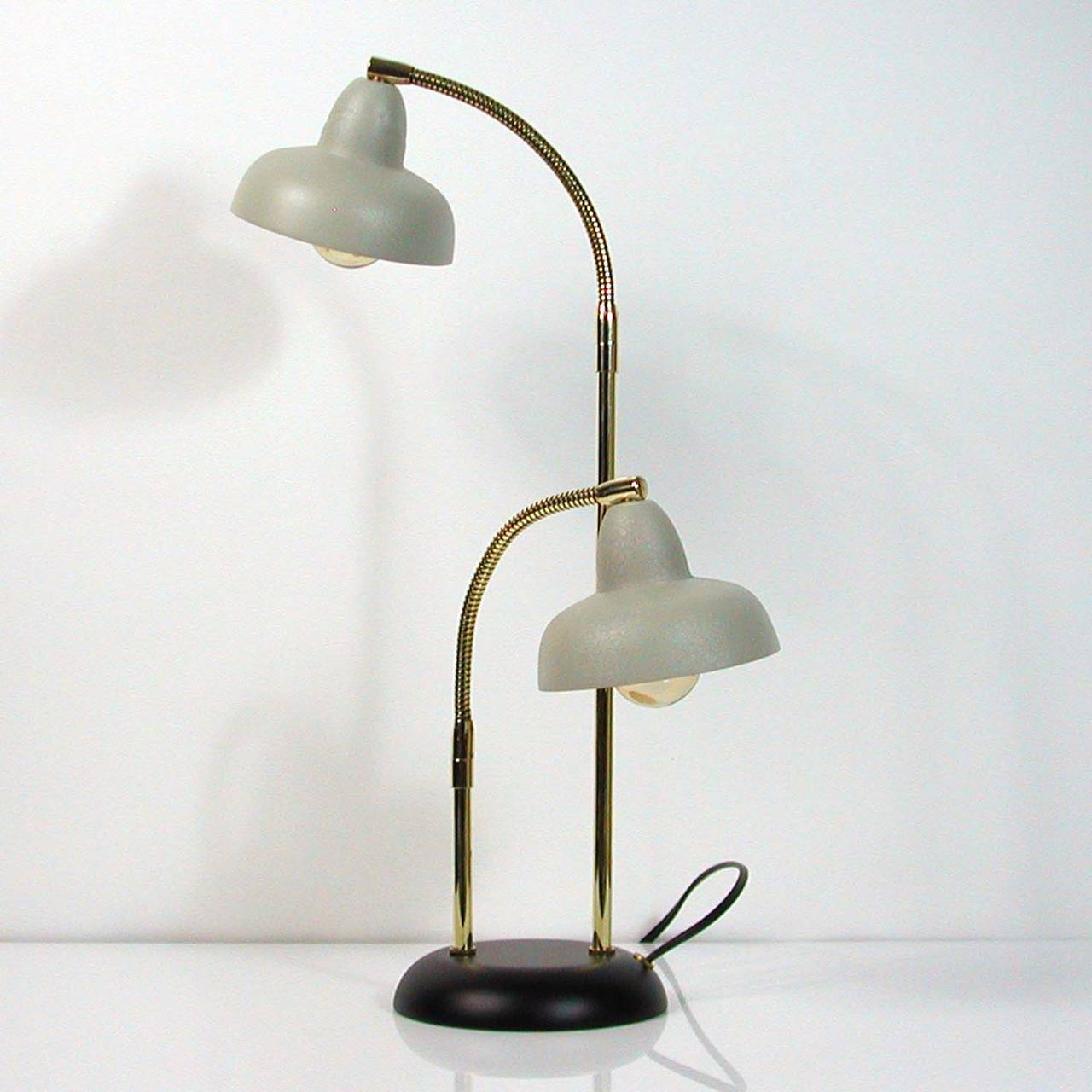 Mid-20th Century Italian 1950s Double Gooseneck Table Lamp