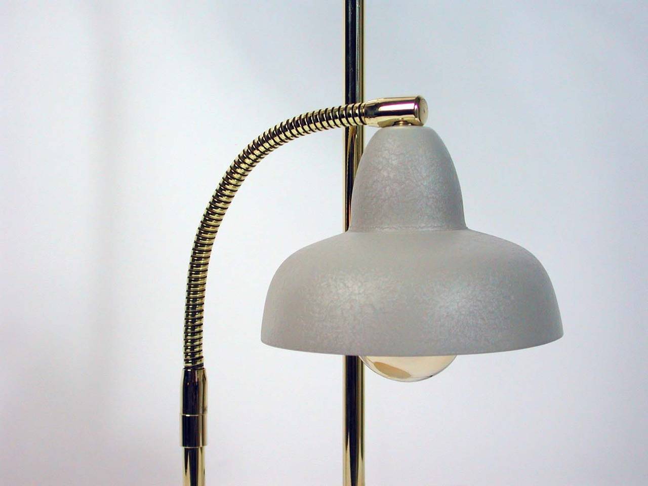 Brass Italian 1950s Double Gooseneck Table Lamp