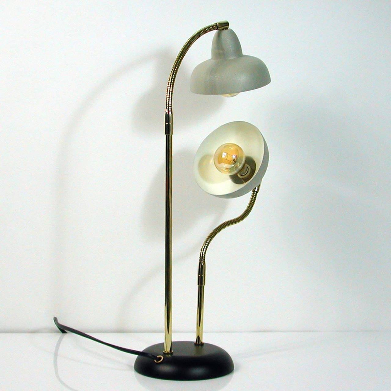 Italian 1950s Double Gooseneck Table Lamp 2