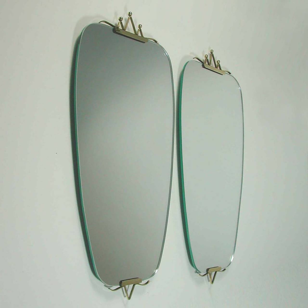 Mid-Century Italian Brass Wall Mirror 1950s, 2 available 4