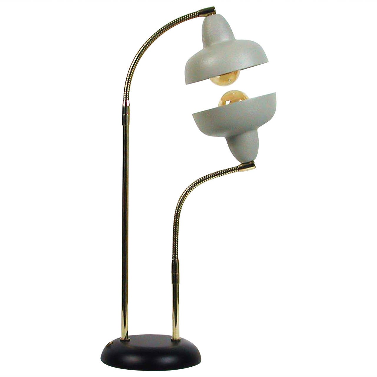 Italian 1950s Double Gooseneck Table Lamp at 1stDibs