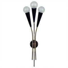 French Mid-Century Three-Light Cinema Sconce Wall Lamp, 1950s 6
