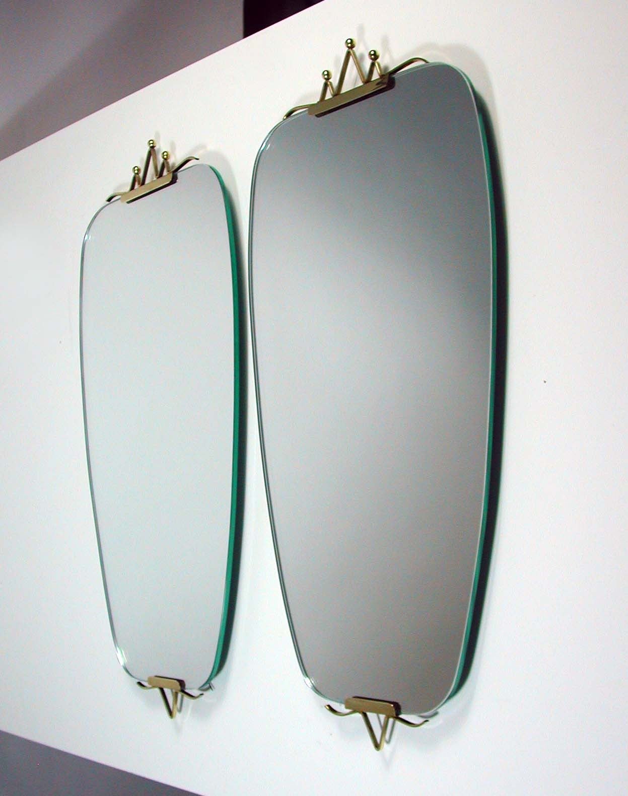 Mid-Century Modern Mid-Century Italian Brass Wall Mirror 1950s, 2 available
