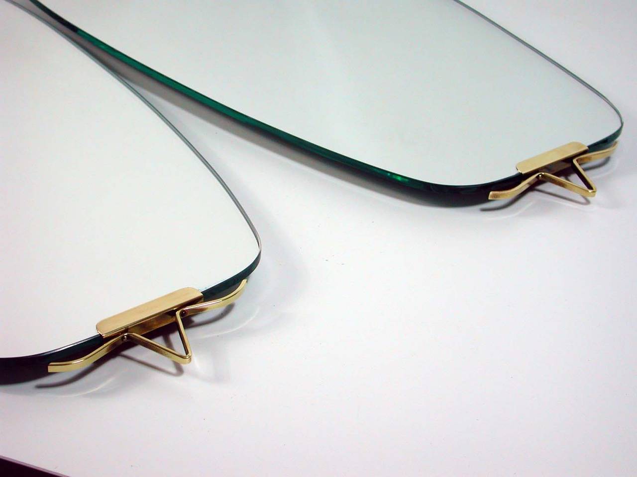 Mid-20th Century Mid-Century Italian Brass Wall Mirror 1950s, 2 available