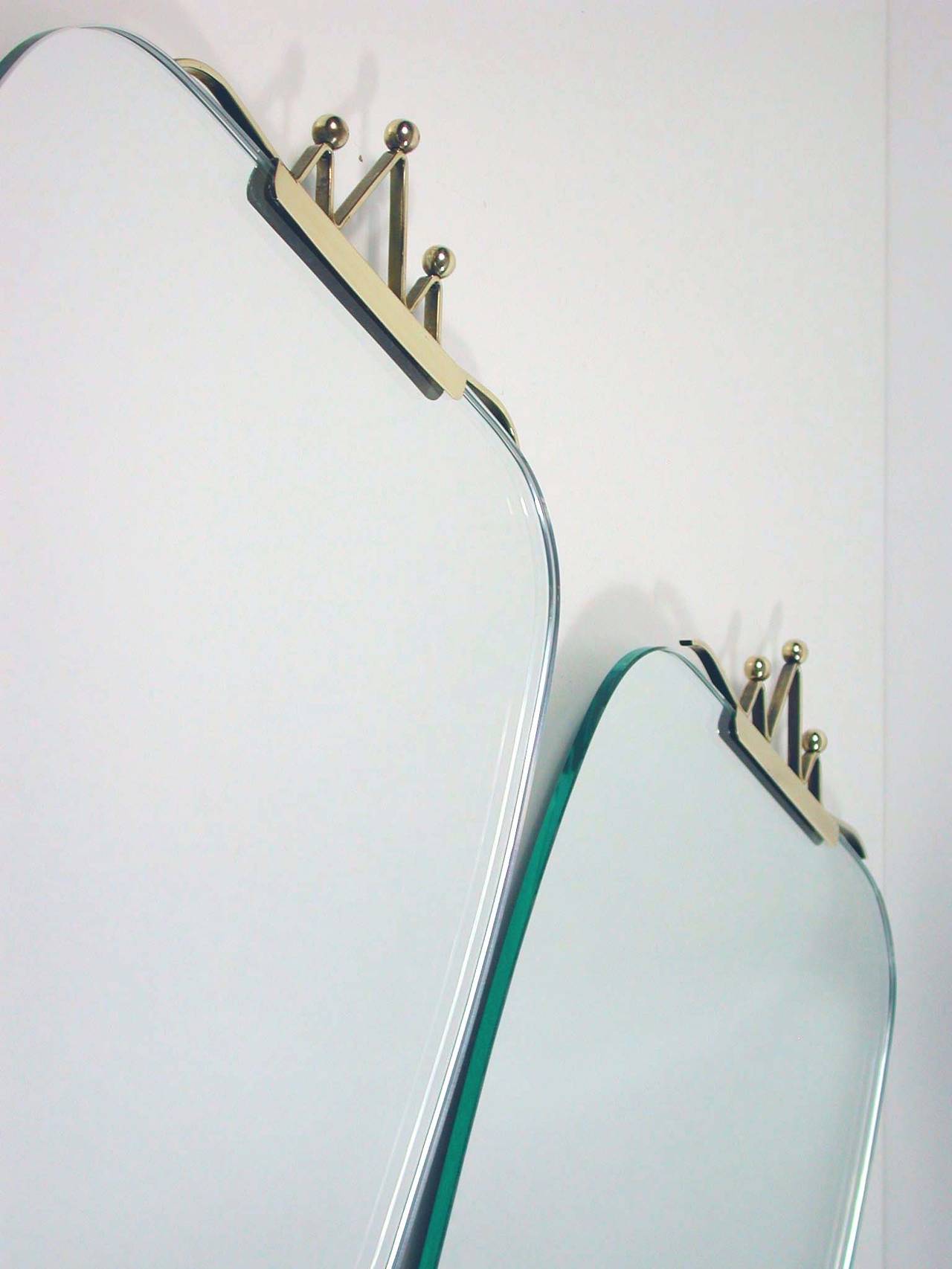 Mid-Century Italian Brass Wall Mirror 1950s, 2 available 1