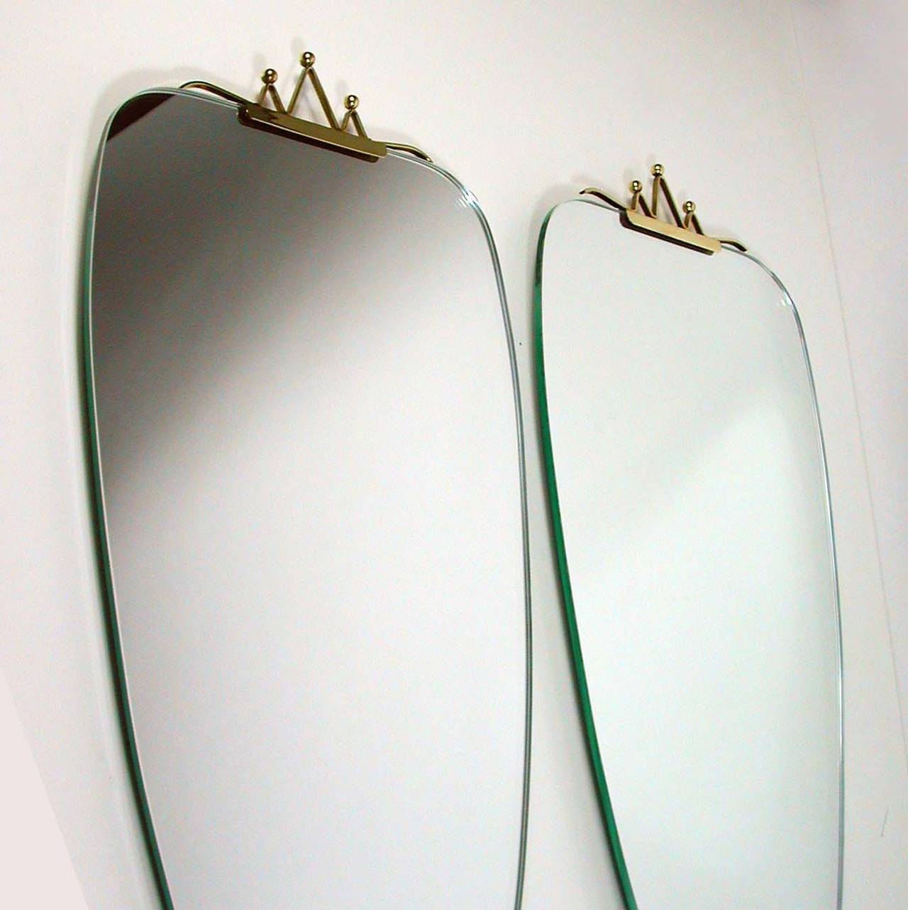 Mid-Century Italian Brass Wall Mirror 1950s, 2 available 3