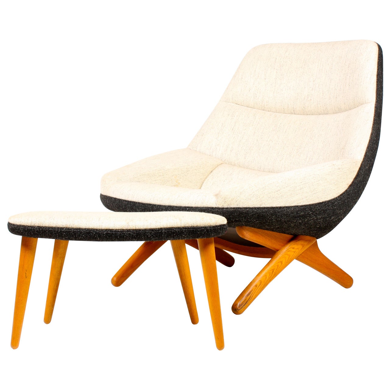 Easy Chair and Ottoman by Wikkelsoe For Sale at 1stDibs