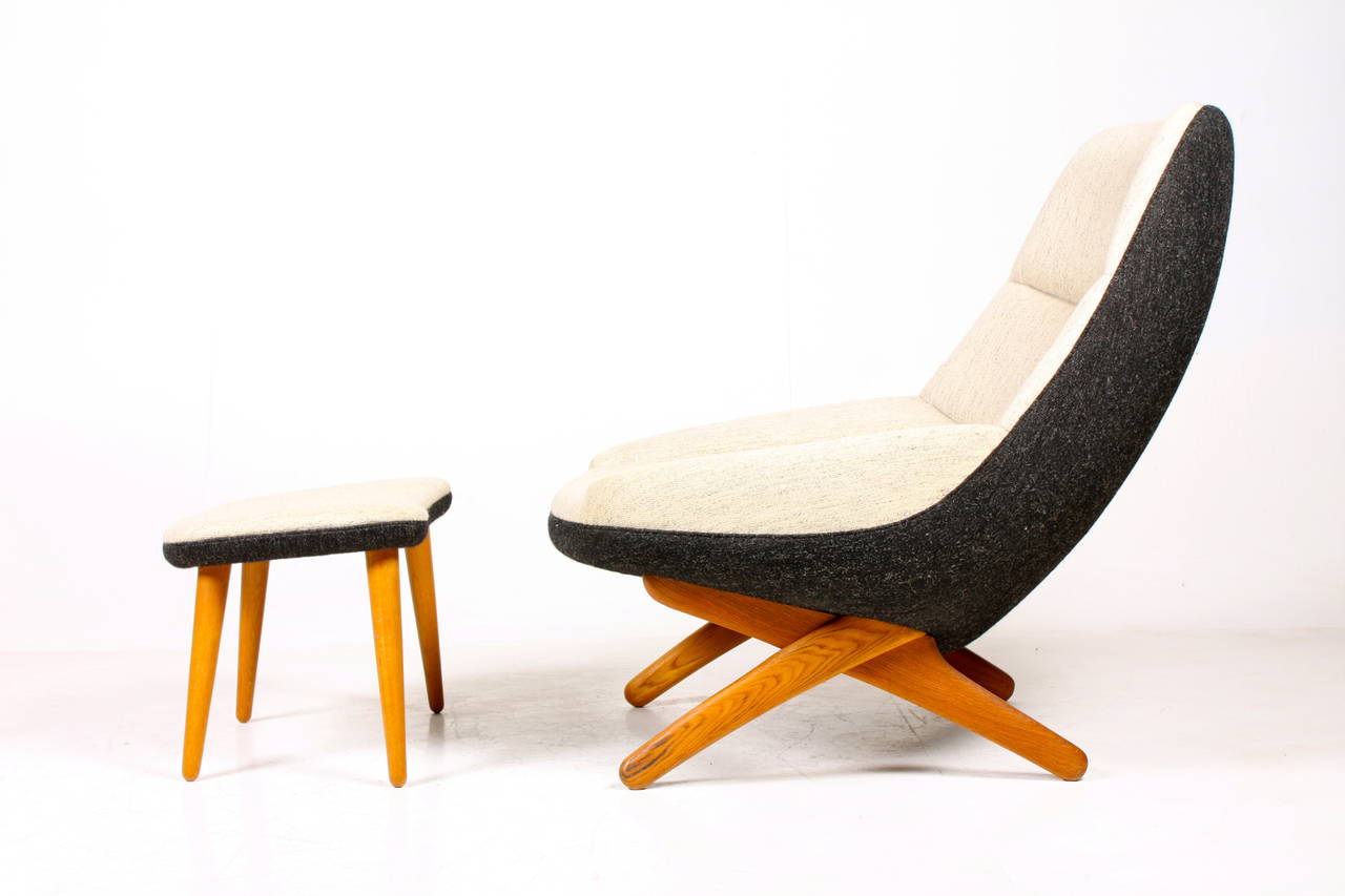 Easy Chair and Ottoman by Wikkelsoe In Good Condition In Lejre, DK