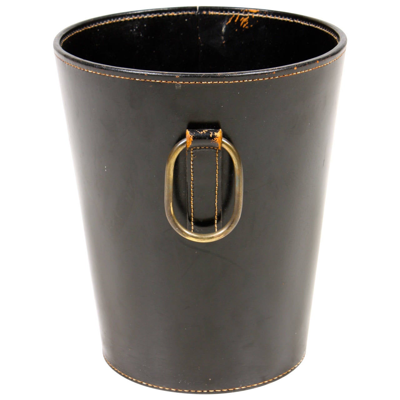 Waste Basket in Leather at 1stDibs