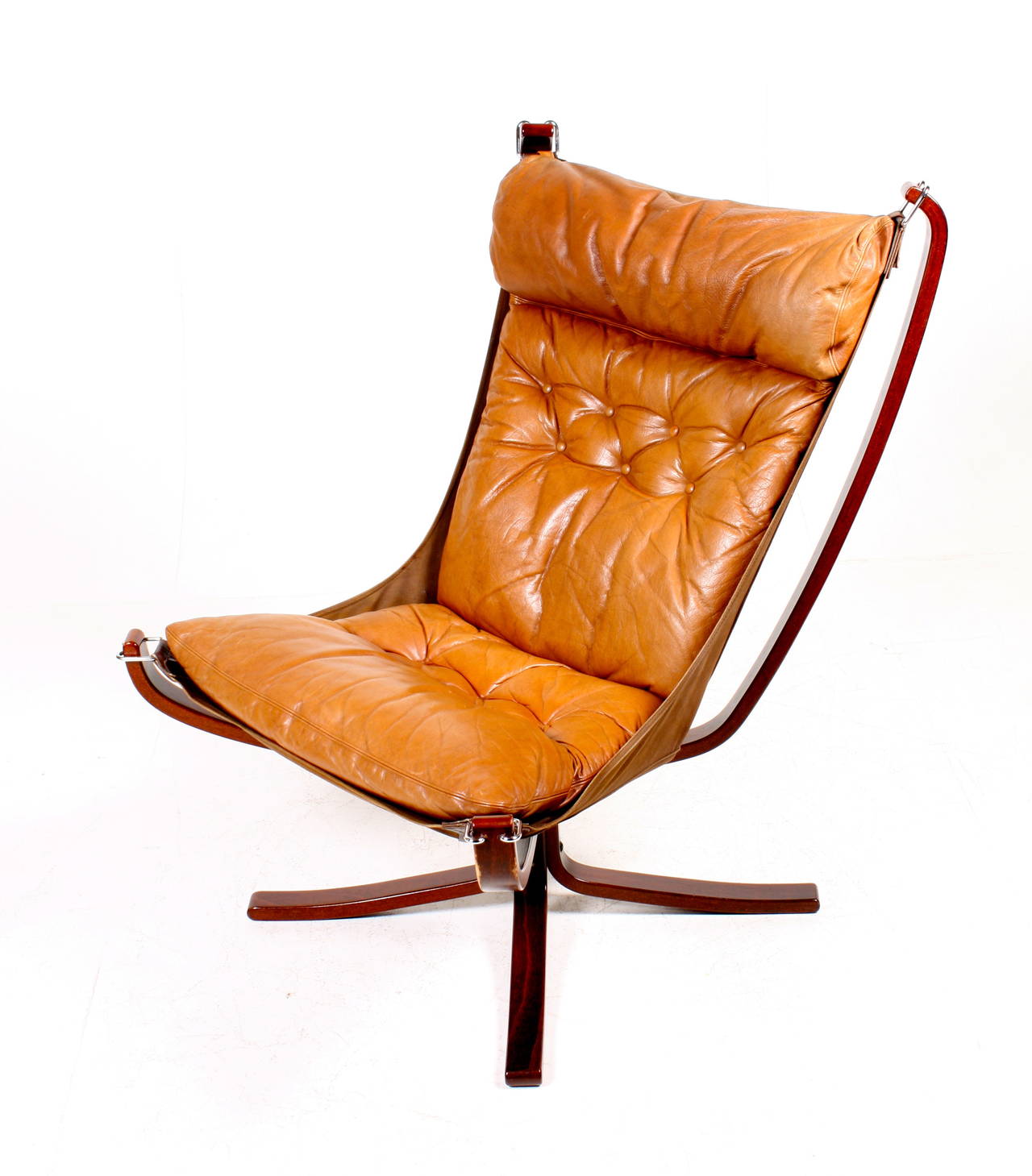 Norwegian Original Highback Falcon Chair and Ottoman