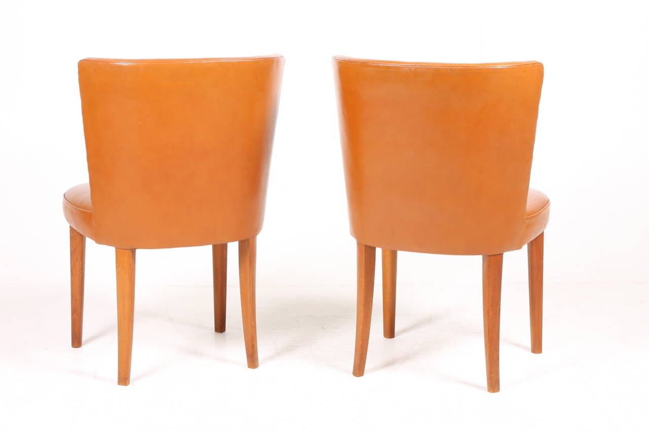 Scandinavian Modern Pair of Side Chairs by Frode Holm