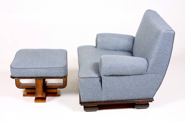Art Deco Easy Chair and Ottoman 1