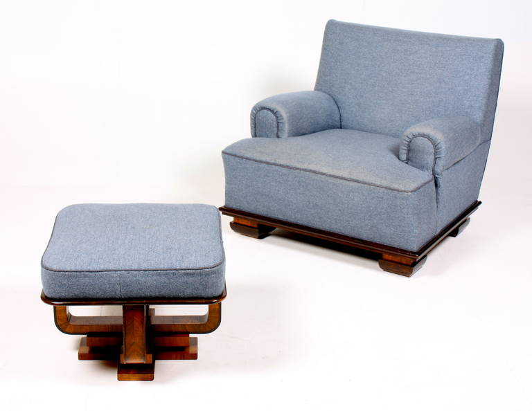Art Deco Easy Chair and Ottoman 2