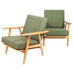 Pair of Classic Easy Chairs by Wegner