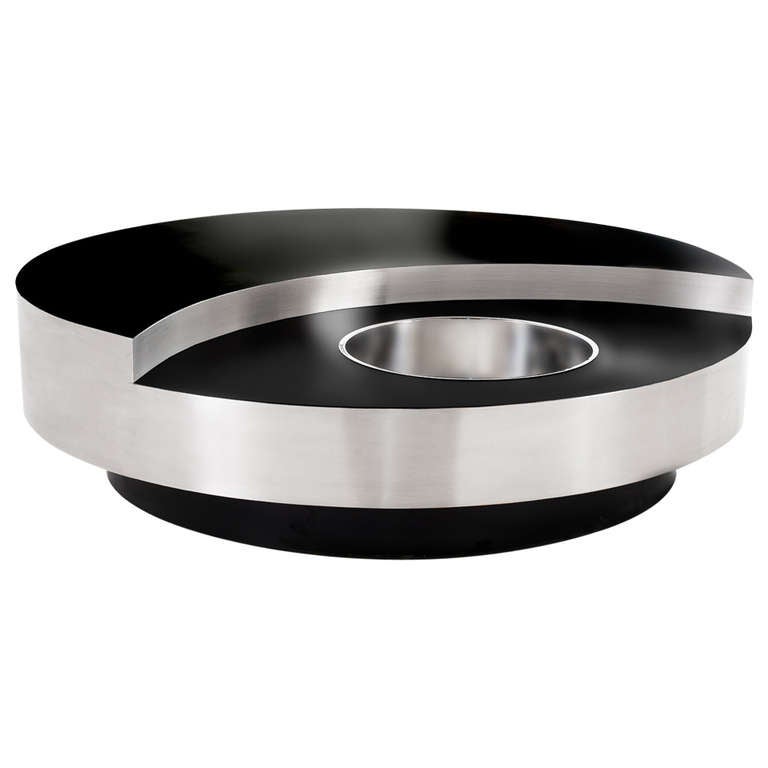 Willy Rizzo Revolving Round Coffee Table