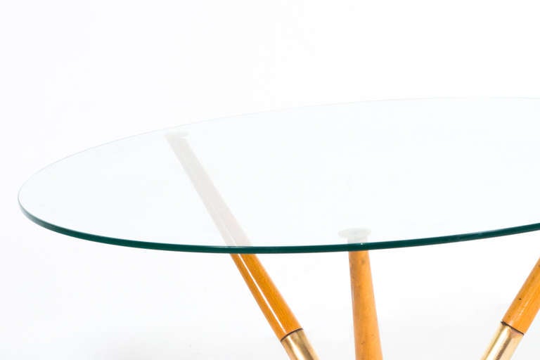 Italian Coffee Table of Wood and Brass, 1950's