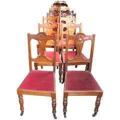 Set of 18 19th Century English Walnut Chairs 6