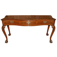 English Burl Walnut Hall or Sofa Table 1
