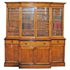English Bird's-Eye Maple Breakfront or Bookcase 4