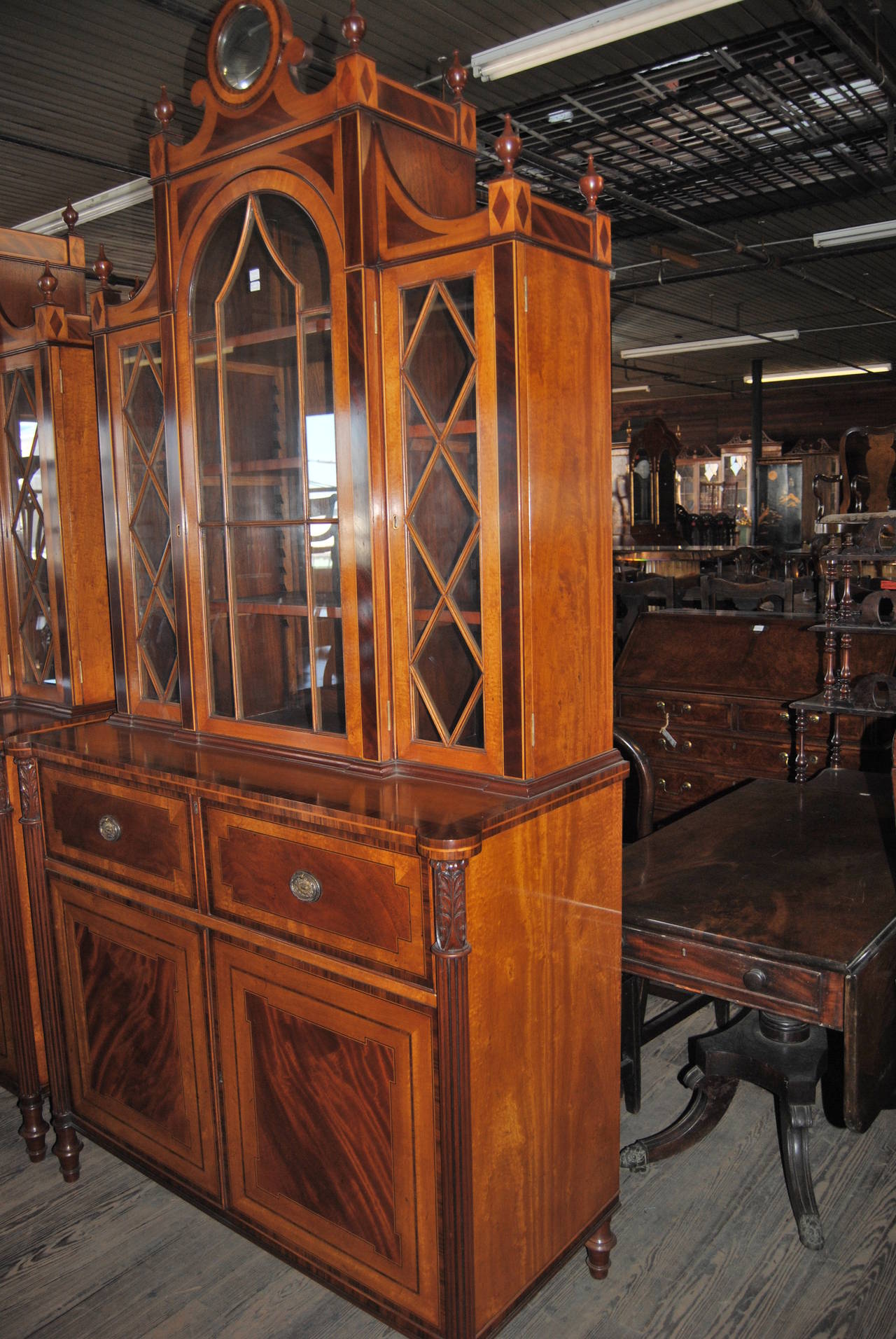 Matched Pair of English Regency Style Bookcases In Excellent Condition For Sale In Savannah, GA