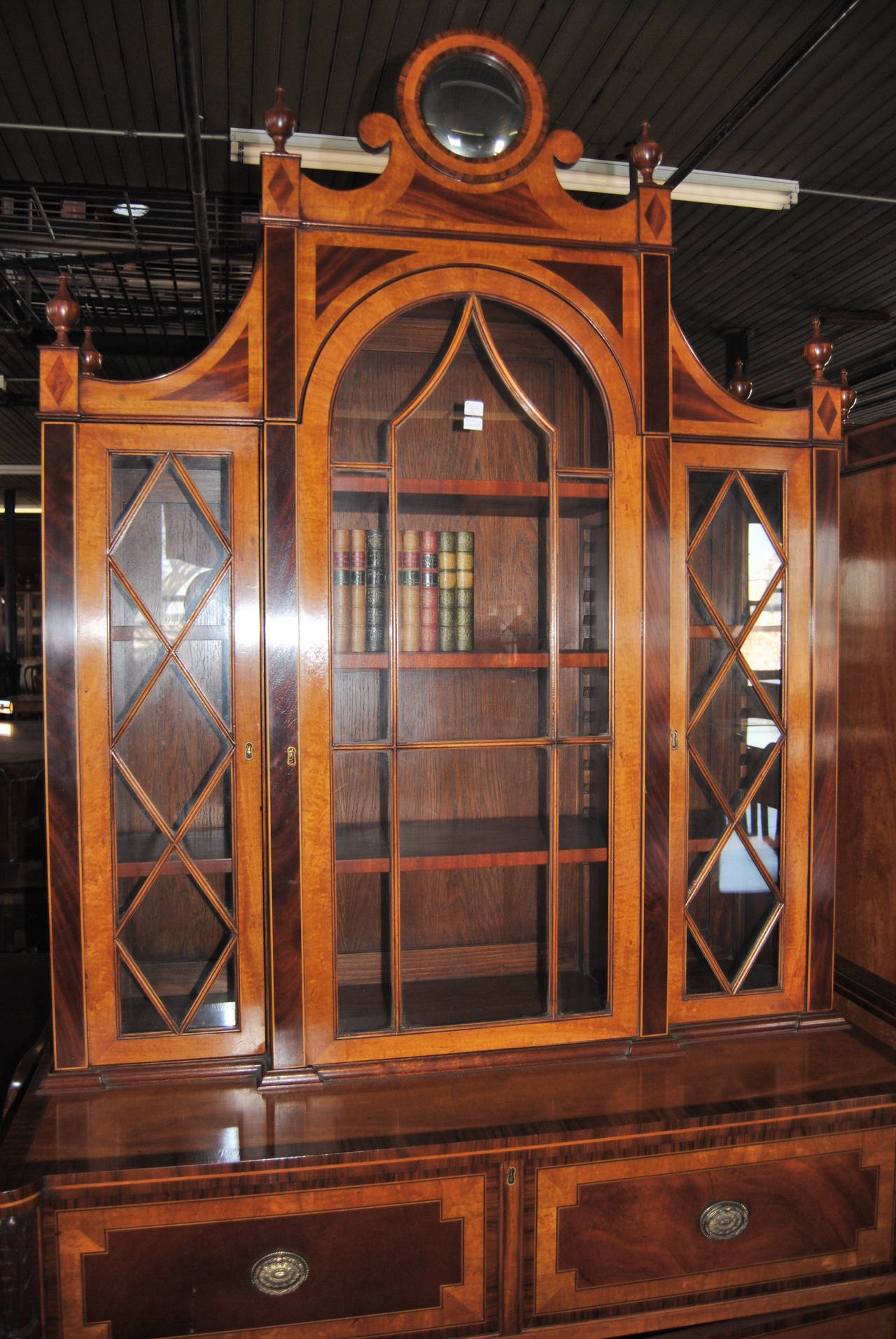 Rosewood Matched Pair of English Regency Style Bookcases For Sale