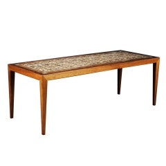 Tile & Brazilian rosewood Coffee Table by Severin Hansen and Nils Thorsson