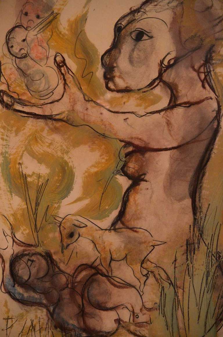 Xhosa Mother with Children by Father Frans Martin Claerhout (1919 - 2006)