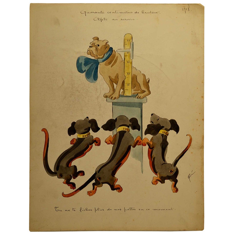 Illustrations satiriques et humoristiques de la Première Guerre mondiale, signées René 1918 en vente
