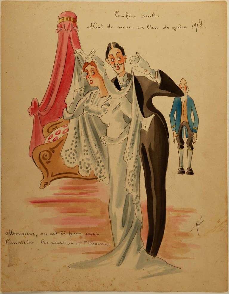 World War I Satiric and Humorous Illustrations, signed René 1918