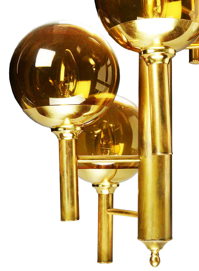 Hans Agne Jakobsson Swedish Modern Brass Chandelier