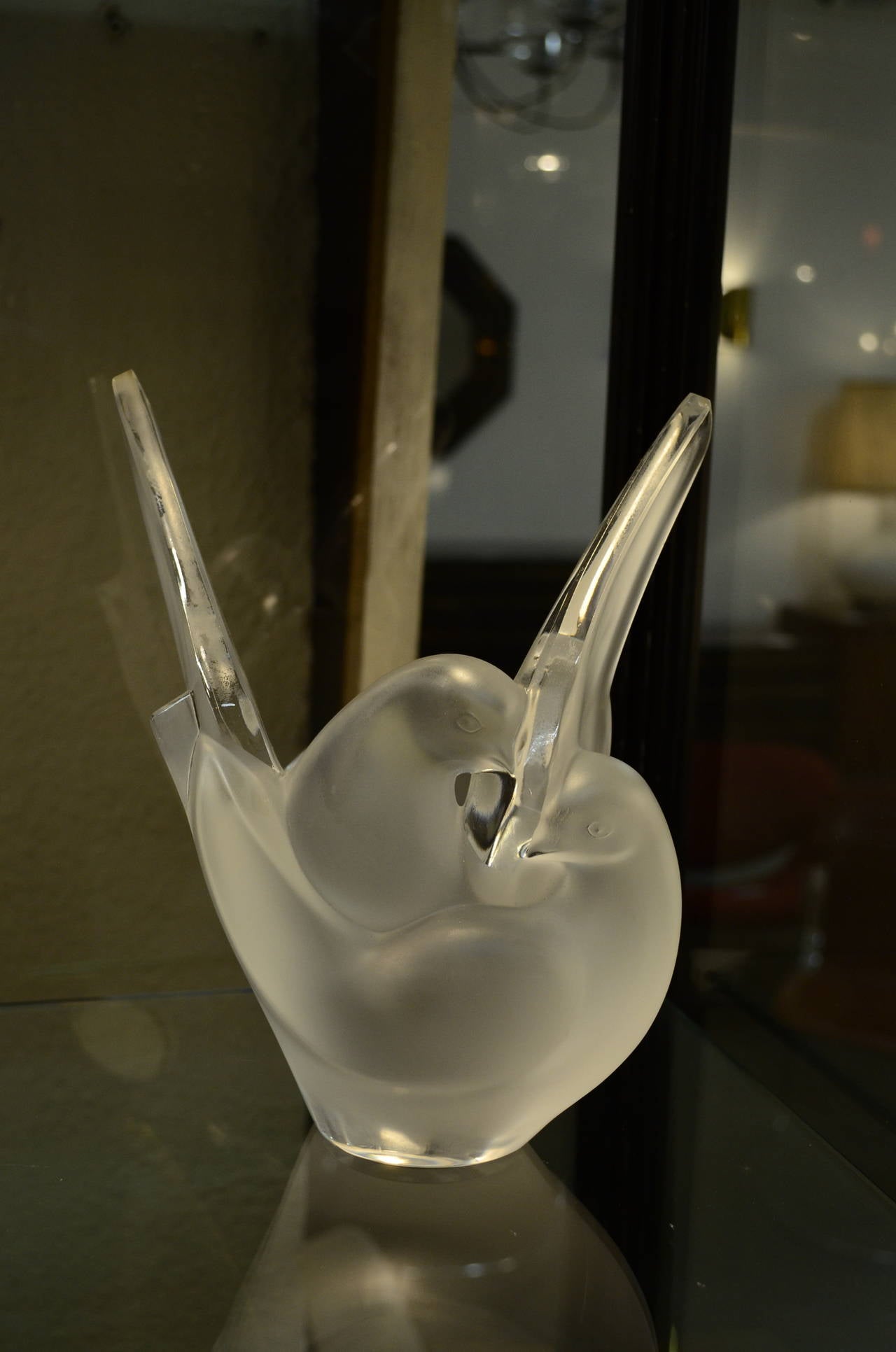 Lalique Frosted Crystal Vase Sylvie, France 1956