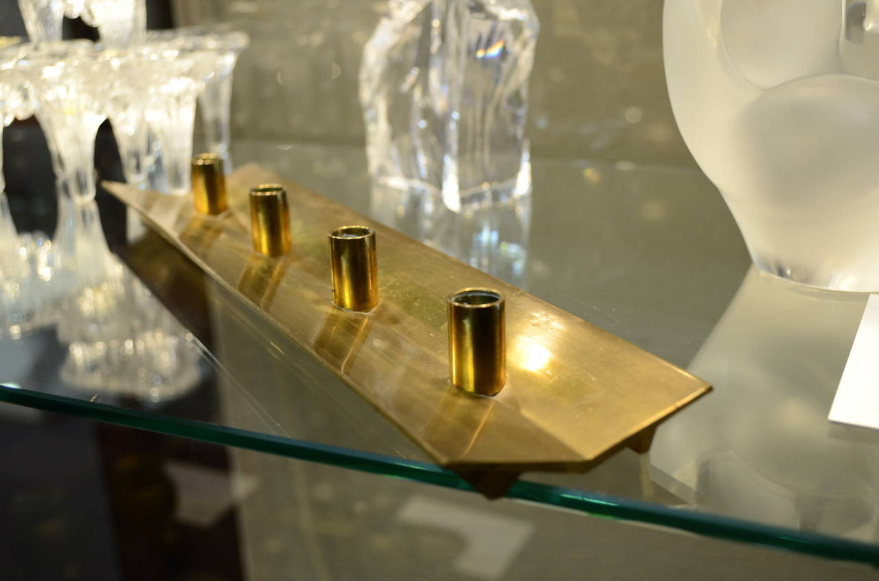 Pierre Forsell Brass Candelabrum for Skultuna, Sweden, 1950s